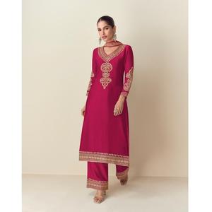 Nueva elegancia tendencia Chinon seda Chinon Salwar traje Dupatta bordado secuencia Trabajo Mujer moda exportación indio paquistaní - Product Image 1