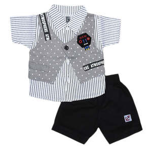 Newborn <b>Boys</b> <b>Suits</b> 2Pcs 42001 - <b>Grey</b> - Product Image 3