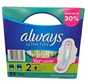 Toallas Sanitarias Always Ultra Finas Largas Super con Alas, Talla 2, 92 Unidades - Product Image 3