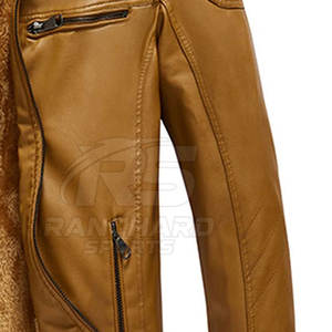 เสื้อแจ็คเก็ตหนังผู้ชายสีพื้น เสื้อแจ็คเก็ตหนังผู้ชายสไตล์สตรีทแวร์ เสื้อแจ็คเก็ตหนังผู้ชายระบายอากาศได้ดี เสื้อแจ็คเก็ตหนังผู้ชายสำหรับฤดูหนาวที่ให้ความอบอุ่น - Product Image 5