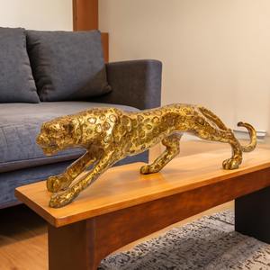 Majestic Gold Tiger Table Article Estatuilla decorativa elegante de animales para la decoración del hogar Oficina Evento Regalo Display Accent - Product Image 1