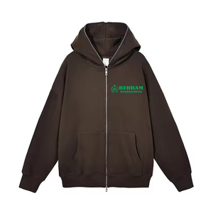 Wholesale Best Quality Full Zip Hoodie Heavyweight Custom Design Solid Colors 100%Cotton Fleece Breathable Hoodies & Sweatshirts - Product Image 1
