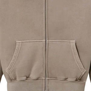 Venta al por mayor personalizada Zip Up Streetwear cremallera doble cremallera Polar peso pesado Sudadera con capucha hombres sudaderas con capucha - Product Image 5