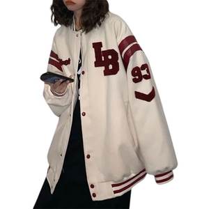 Top Trending Women Varsity Jacket Alta calidad por encargo Logo Color sólido Mujeres Varsity Jacket - Product Image 4