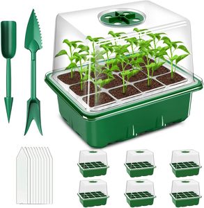 Kit di Germinazione XDT con 6 Vassoi in PVC a 24 Celle per Semina, con Cupola per Umidità e Fori di Drenaggio - Product Image 1