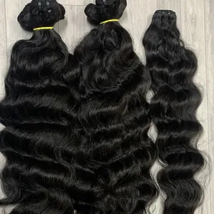सस्ते 100 मानव बाल बाल बंडल विस्तार कच्चे भारतीय कच्चे प्राकृतिक विक्रेता डीएचएल शीर्ष शैली लहर रंग डबल वजन सामग्री रेशमी