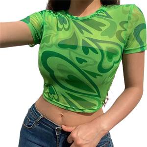 Conjunto de Top corto y falda para mujer, novedad en moda al por mayor, Sujetador deportivo de punto, manga corta, logotipo frontal, opciones de talla grande - Product Image 2