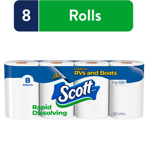 Papel Higiénico de Disolución Rápida Scott para Autocaravanas y Embarcaciones, 8 Rollos Dobles - Product Image 2