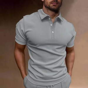 Chemise pour homme Style classique de rue Quotidien Décontracté Couleur unie Revers Confortable Respirant Manches courtes Grande taille 100% jersey - Product Image 6
