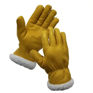 Guantes de soldadura de cuero de vaca al por mayor guante de soldadura reforzado con Palma, guante de trabajo de cuero resistente al corte y al calor proveedor - Product Image 1