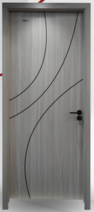 Luxurious & Elegant Design With Minimalist Style WPC Interior <b>Doors</b> High With Decorative Aluminum <b>Trim</b> - Product Image 2