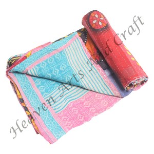 Colors Kantha <b>Quilts</b> - Print Kantha <b>Quilts</b> Lot Indian Reversible Hand Stitched Heavy Throw Old Sari Blanket Patch Work Heavy - Product Image 4