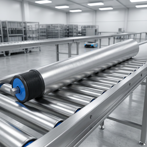 Rodillo transportador silencioso resistente al aceite de grado alimenticio EUNHYUN con carcasa de plástico, polea acanalada en V, rodamiento de bolas impulsado por tubo STKM para - Product Image 1