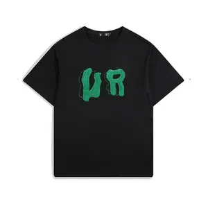 Camiseta bordada com toalha personalizada para homens, camiseta clássica bordada com gola tricotada de terry Chenille