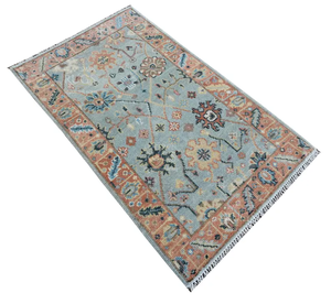 Livraison rapide 3x5 ft Oushak Rug Artisan de créateur artisanal multicolore taille personnalisée inspirée de la culture turque - Product Image 3
