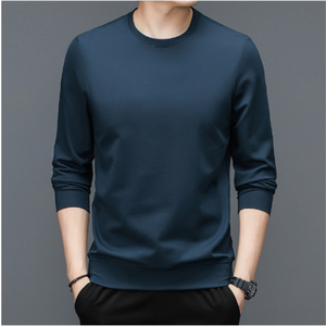 Sudadera con capucha de viaje de negocios con diseño de logotipo personalizado OEM, Jersey recto de manga larga para hombre de treinta años, sudadera de punto sólido - Product Image 6