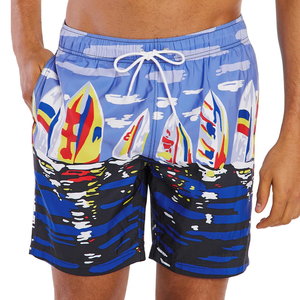 Maillot de bain OEM imperméable pour hommes, taille moyenne, en nylon recyclé et respirant, style High Street, imprimé par sublimation, imperméable - Product Image 1