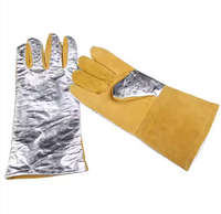 Guantes de Cuero Cómodos y Resistentes al Calor, de Manga Larga y Dedos Completos, Aislantes, Anti-Quemaduras, para Barbacoa, Bomberos y Trabajo, Al Nolan