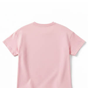 Camiseta de Manga Corta con Diseño Decorativo para Niñas, Top de Algodón Suave y Transpirable para Días de Verano y Estilo Escolar - Product Image 4