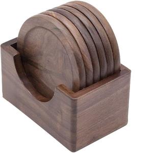 Posavasos cuadrados de madera de acacia con mango, soporte disponible, diferentes diseños, formas, venta al por mayor, precio de fábrica, alfombrillas para productos de la India - Product Image 4