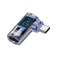 Adaptor Hub USB C 140W 40Gbps dengan Layar LED Digital, Pengisian Cepat 8K, Konverter Audio/Video, Konektor Transparan untuk Ponsel