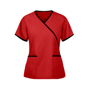 High Quality 2024 <b>Plus</b> <b>Size</b> Women's Medical <b>Scrubs</b> Stylish Nursing Hospital Uniforms Custom Logo Knitted Fabric Needle Detection - Product Image 4