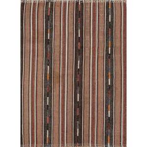 พรมขนสัตว์ถักมือสีเบจและสีน้ำตาล Nuray รุ่น Pae-4319 ลายทาง สำหรับตกแต่งห้องนั่งเล่น ขนาด 9x12 ฟุต เหมาะสำหรับวัยรุ่น - Product Image 1