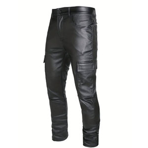 Pantalon en cuir tendance pour homme, coupe slim, décontracté, taille haute, faux cuir, pour club et tenue quotidienne - Product Image 1