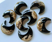 Cabochons en Agate Racine de Palmier Polie de Haute Qualité, Couleur Feu Bleu Lune Naturelle, Formes Mixtes, Pierres Précieuses en Vrac pour Bijoux Féminins