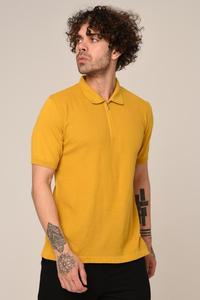 T-Shirt tricoté 100% coton de luxe pour hommes classique bleu crocheté solide à manches courtes quart Zip Golf pour Polo pour l'été décontracté - Product Image 6