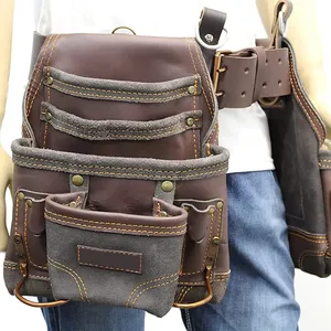 Top Quality <b>Tool</b> Bag With <b>Belt</b> for Sale Premium Quality Men's Genuine Leather <b>Tool</b> Kit <b>Belts</b> - Product Image 2