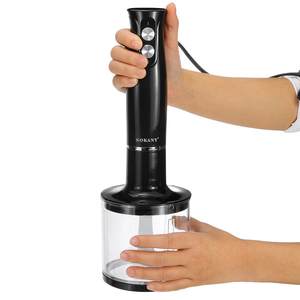 Licuadora de Mano Sokany 4 en 1 con 6 Cuchillas, Carcasa de Aluminio, Recipientes de Vidrio y Acero Inoxidable, Función de Calentamiento, Uso Doméstico - Product Image 4