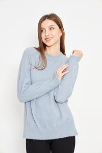 Pull en tricot surdimensionné à col rond pour femmes - Product Image 5