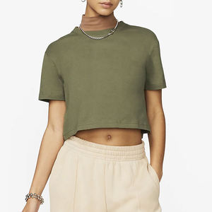 Logo personnalisé et taille O Neck Crop Top Vente en gros Meilleur fabricant Nouveau style Meilleur matériel Pas cher Crop Tops pour femmes - Product Image 5