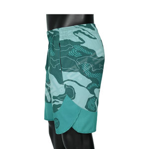 Bermudas de cintura alta para hombre, pantalones cortos de playa de verano, poliéster estampado personalizado con tela de LICRA tejida, bolsillos con patrón lavado sólido - Product Image 4