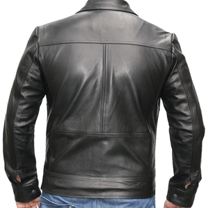 Men's 100% Genuine Cowhide Leather Track Racer Motorcycle Jacket White & Black Winter Riding Protections - Product Image 4