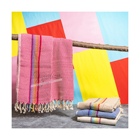 Serviette de bain en coton turc de haute qualité, écologique, jetable, pour hammam et plage, imprimée sur mesure, double face, en peluche, vente en gros