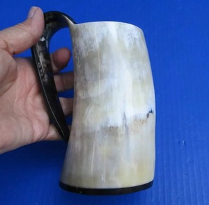 Handmade drinking Horn <b>Mug</b> 5 inch Polished Cow/Buffalo Viking handmade Gift <b>For</b> Koi Your <b>Friend</b> And Father. - Product Image 6