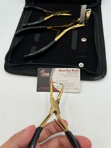 Black Gold Hair Extension Tools <b>Kit</b> Set Including Micro Link <b>Beads</b> & Tape Pliers Clips Scissors Loop Extension Removal Pliers - Product Image 4