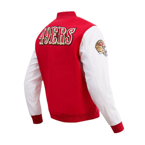 Fabricant OEM Veste universitaire Letterman de baseball personnalisée de haute qualité pour hommes Manches en cuir brodées en chenille d'hiver - Product Image 6