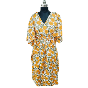 Caftán Largo de Viscosa con Estampado Jaipuri para Mujer, Vestido Elegante e Informal hasta el Suelo para el Día de Playa o Vacaciones, Talla Única - Product Image 1
