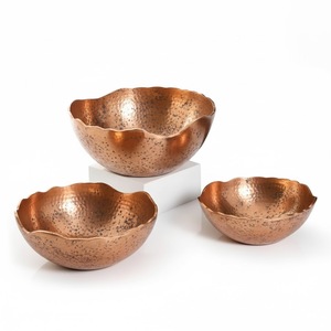 Tazones de Metal de Moda para Servir Alimentos, Acabado Antiguo de Cobre, para el Hogar y Hoteles, Tazones para Servir Ensaladas y Aperitivos - Product Image 5