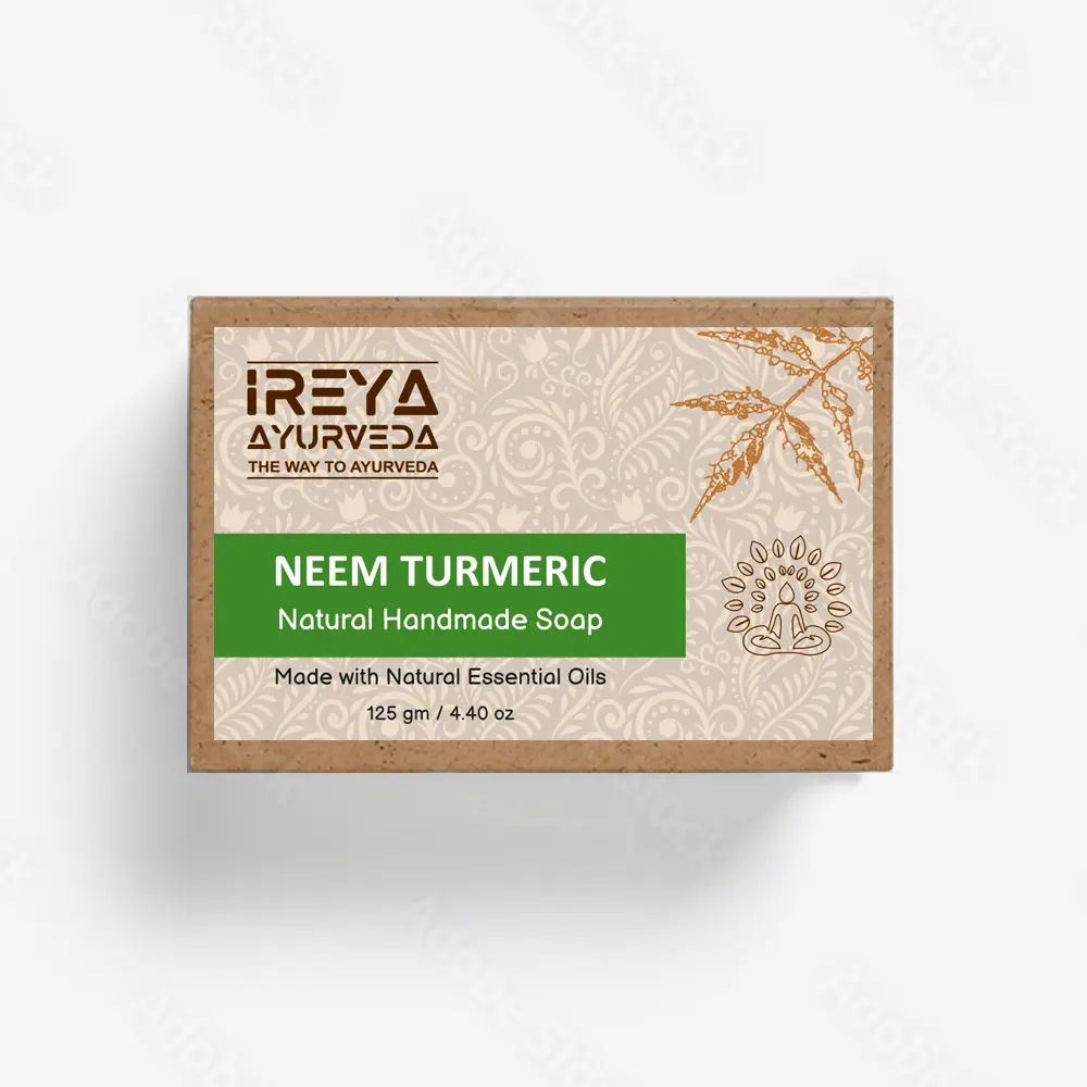 Xà phòng nghệ Neem-125g (4.41 oz) Ayurvedic xà phòng làm sạch tự nhiên miễn phí từ paraben, SLS và gluten miễn phí, thuần chay