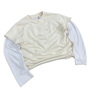 เสื้อยืดสตรีทแวร์ผู้ชายไซส์ใหญ่แบบสั่งทำพิเศษ ผ้าฝ้าย 100% เสื้อยืดครอปสองชั้น แขนยาว ระบายอากาศได้ดี สำหรับผู้ชาย - Product Image 2