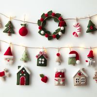 Guirlande de Noël en feutre de laine de Nouvelle-Zélande, flocon de neige enchanteur, artisanale, de la meilleure marque himalayenne, taille et couleur personnalisables