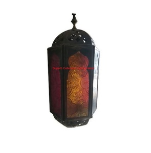 Candelabro colgante de Metal Vintage con farol marroquí dorado hecho a mano para decoración del hogar en interiores y exteriores, el precio más barato - Product Image 5