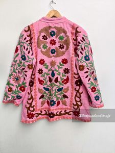 Veste longue en coton brodée à la main pour femme, nouvelle collection - Product Image 4