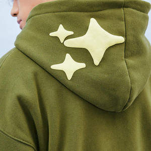 เสื้อสเวตเตอร์ผ้าเทอร์ผ้าเฟรนช์ไซส์ใหญ่พิเศษสำหรับผู้ชายวินเทจมีฮู้ดแบบรูดซิป - Product Image 2