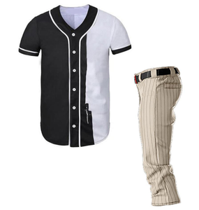 Vente en gros d'uniforme de baseball à boutons et col en V avec logo personnalisé Maillot pour adulte à séchage rapide avec sublimation Design uni vierge - Product Image 6
