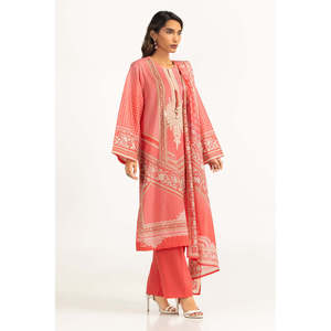 IUSTKSD-2104 ชุดสูทลายพิมพ์ลายสนามหญ้า 3 ชิ้นสำหรับฤดูร้อนพร้อมรายละเอียดงานปัก หรูหราและมีสไตล์ - Product Image 1